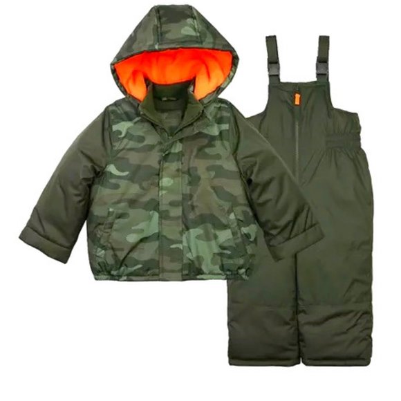 NWT 2t Carters camo camouflage snow suit puffer jacket coat bibs
